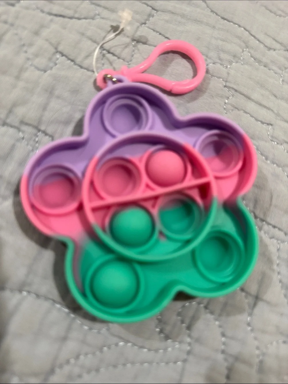 Pink Purple Green Flower Pop Fidget Toy Keychain - Kids Toys